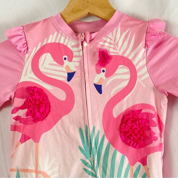 Tommy Bahama Toddler Girl Pink Flamingo Swim Suit Size 18-24 Months - Picture 3 of 12